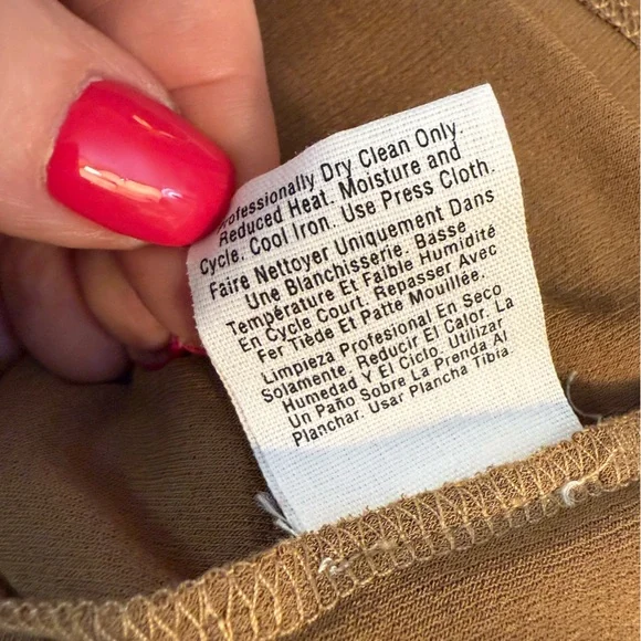 DKNY Silk Camel long sleeve blouse - Picture 7 of 7